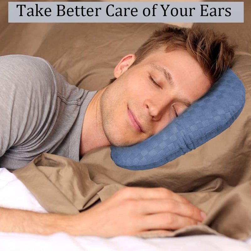 Wuronsa Ear Piercing Pillow for Side Sleepers, Pillow with an Ear Hole for CNH and Ear Pain Ear Inflammation Pressure Sores, O-Shaped Side Sleeping Pillow, Ear Guard Pillow (Blue) - Image 5